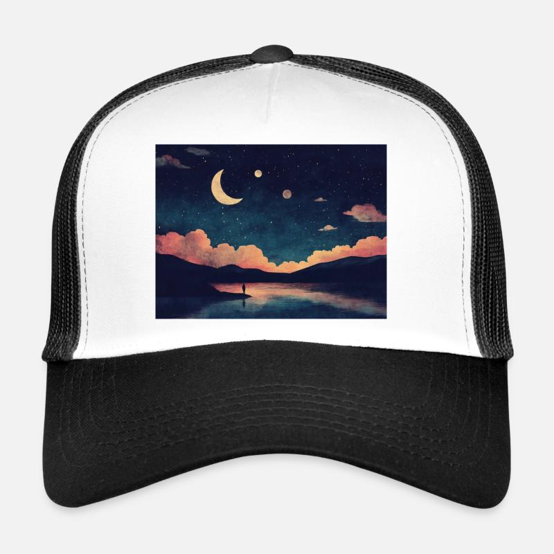 Le lac - Casquette trucker  - blanc/noir
