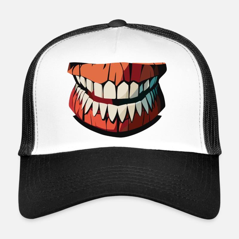 Darkjaw's Spooky Smile - Trucker Cap - white/black