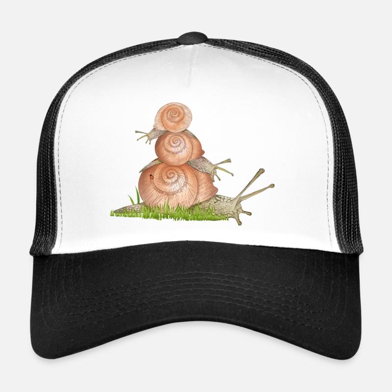 Vineyard snails on snail family excursion Trucker Cap