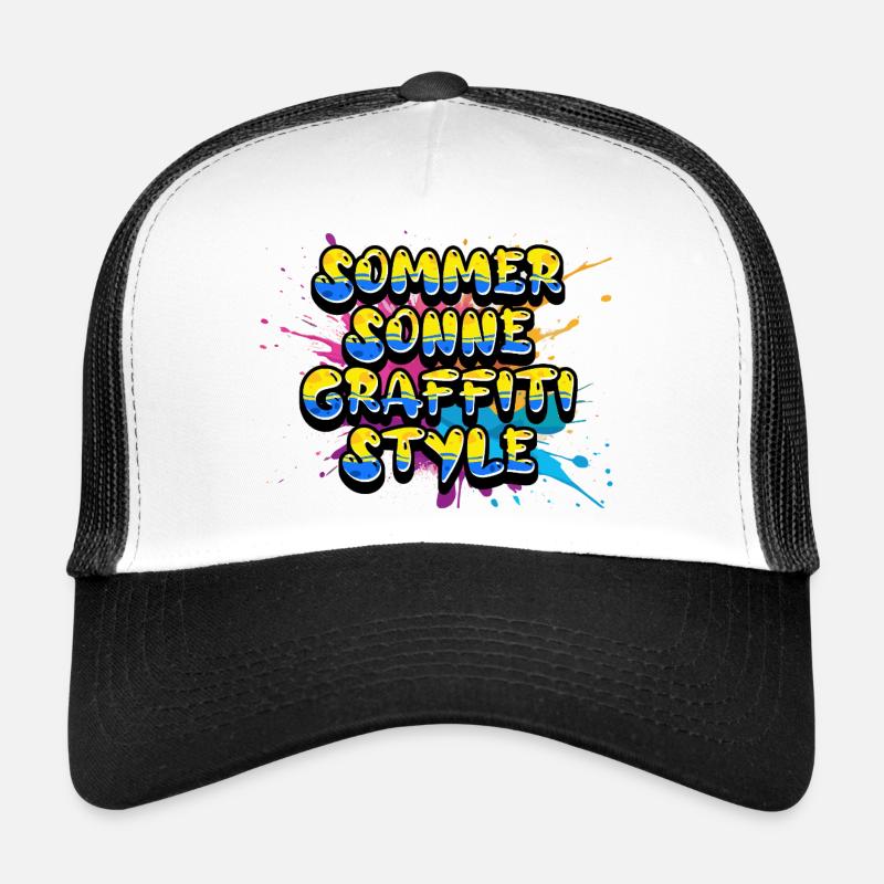 Summer Sun Graffiti Style Lettering Trucker Cap