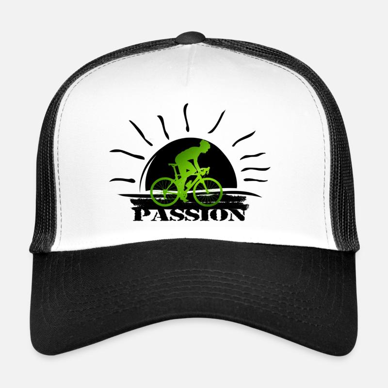 Cycliste en silhouette vert fluo Casquette trucker 