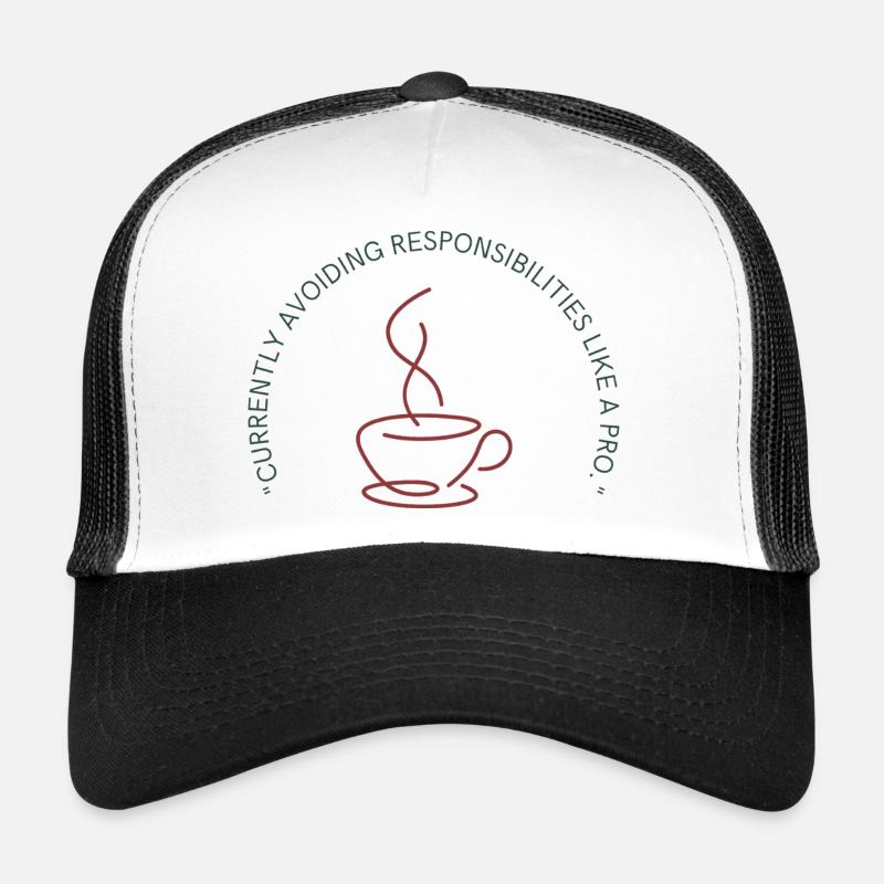Minimalist Coffee Cup Line Art Design Trucker Cap