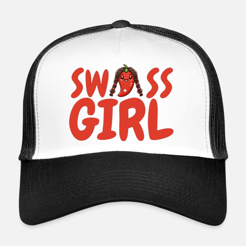 Heisser Chili-Pfeffer  als Schweizer Mädchen Trucker Cap