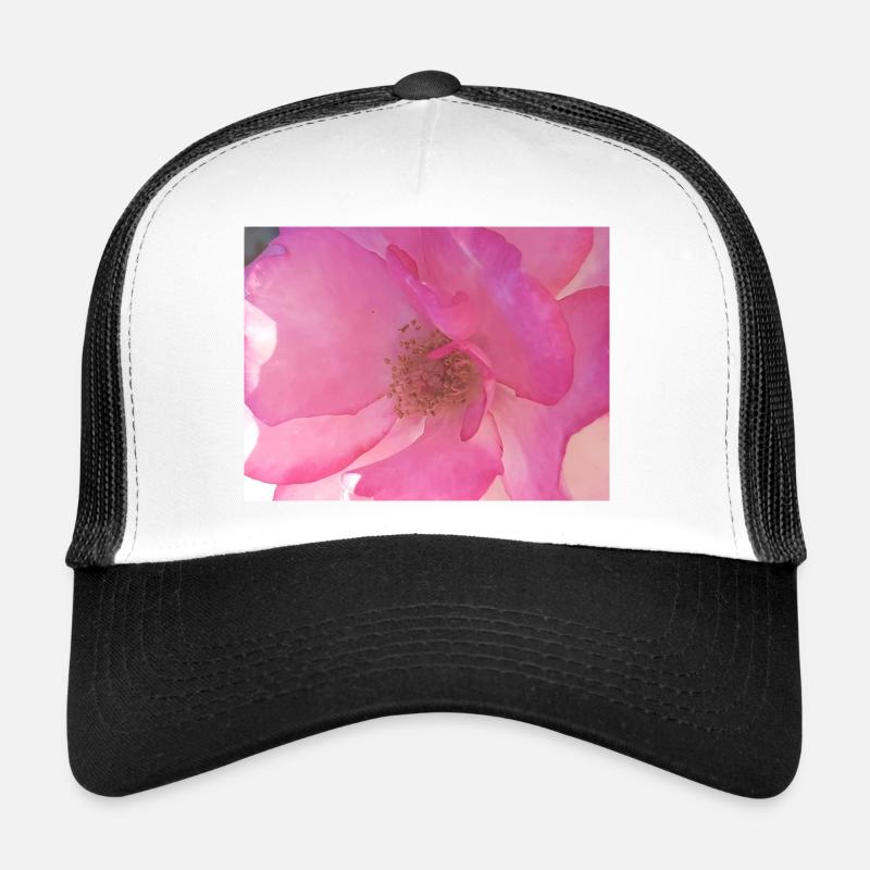 Douce fleur de rose en rose Casquette trucker 