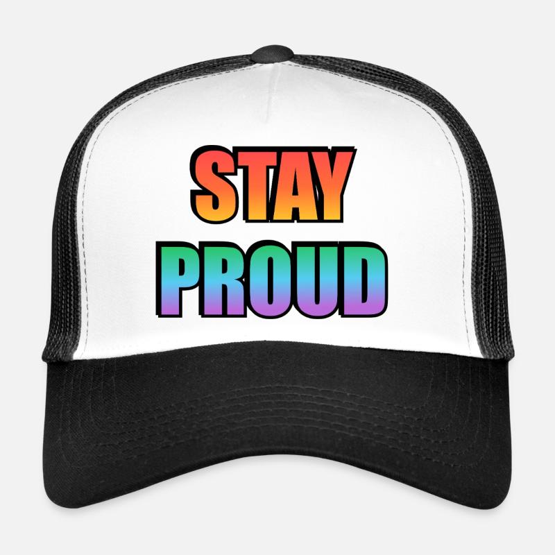 Reste fier : Design de texte en dégradé Casquette trucker 