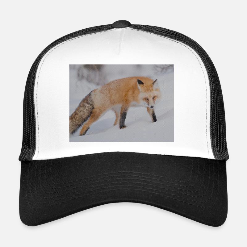 Schnee-Fuchs Pixelkunst Trucker Cap