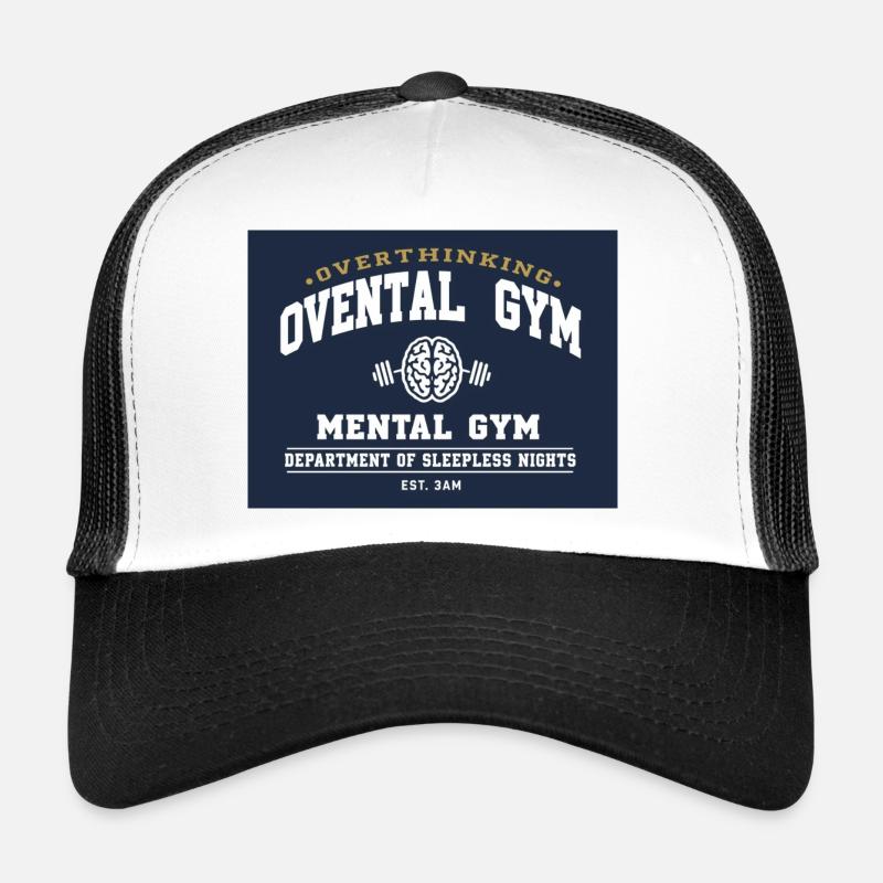 Overthink Gym Mental Gym Tee - Trucker Cap - Weiß/Schwarz