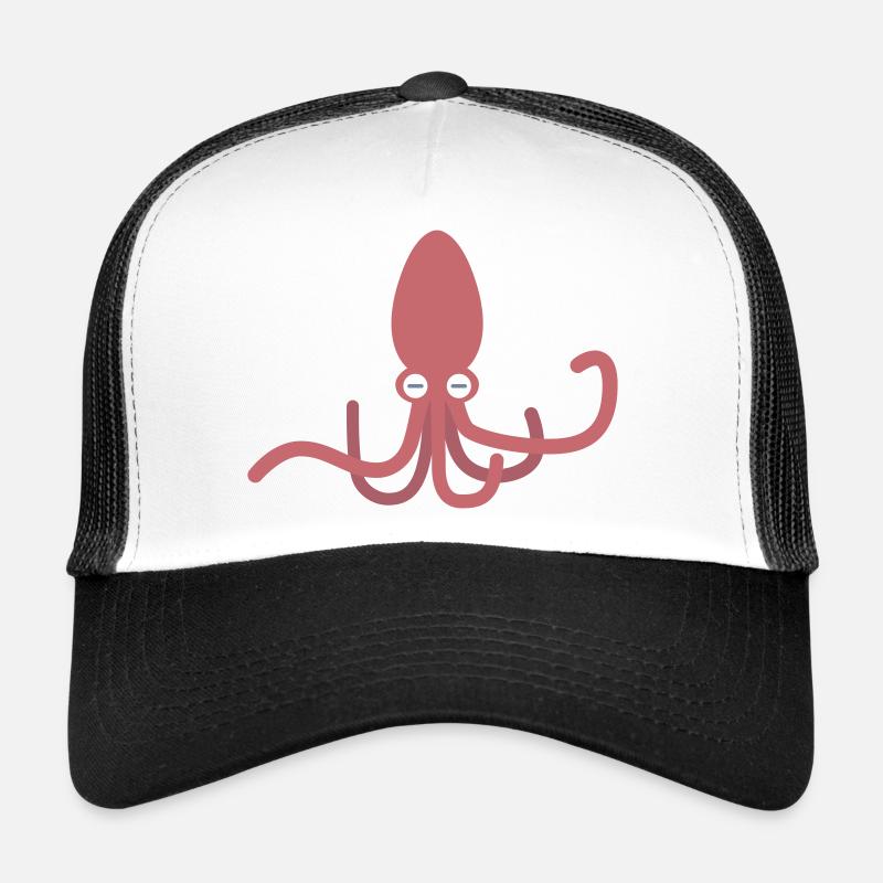 Calmar rose – design de pieuvre de dessin animé kawaii Casquette trucker 