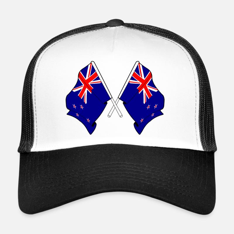 Drapeaux croisés de la Nouvelle-Zélande Casquette trucker 