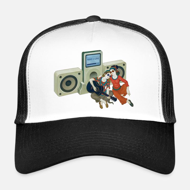 PEACE LOVERS - nice people - Trucker Cap - white/black