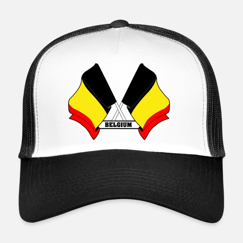 Belgium Crossed Flags Trucker Cap
