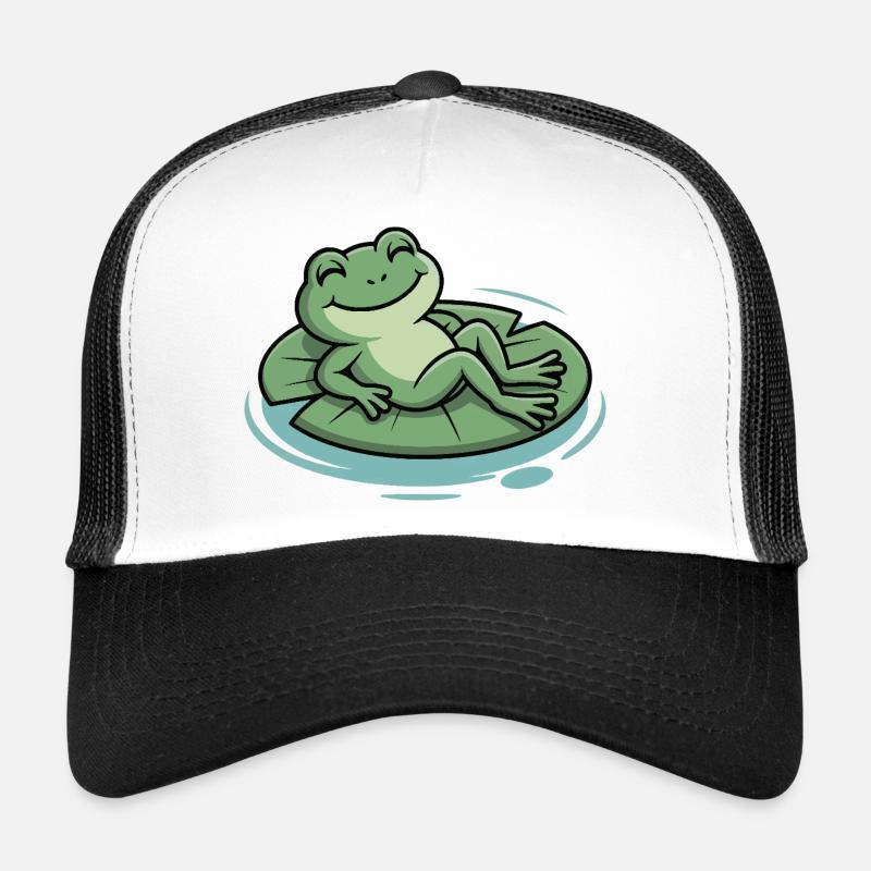 Grenouille de repos sur nénuphar Casquette trucker 