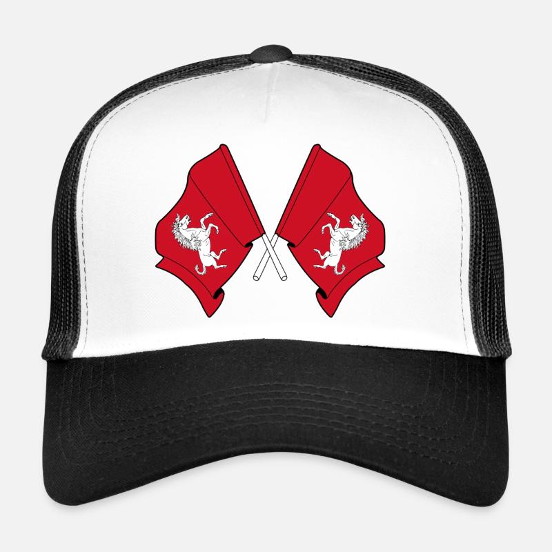 Two crossed flags Kent Trucker Cap