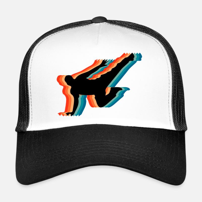 Retro Parkour Freilauf-Silhouette Retro-Kunst Trucker Cap