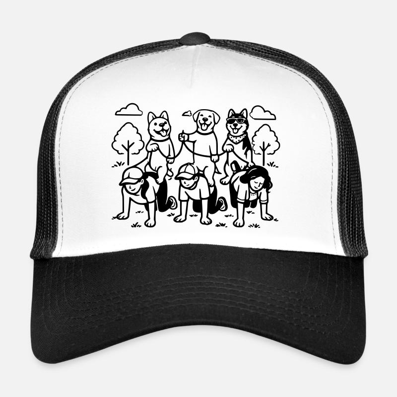 Gassi Gehen Dog Edition dog rules - Trucker Cap - Weiß/Schwarz