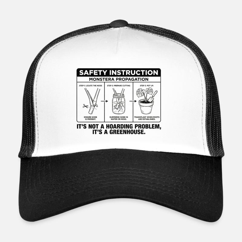 Guide de propagation de la monstera : c’est une serre, pas - Casquette trucker - blanc/noir