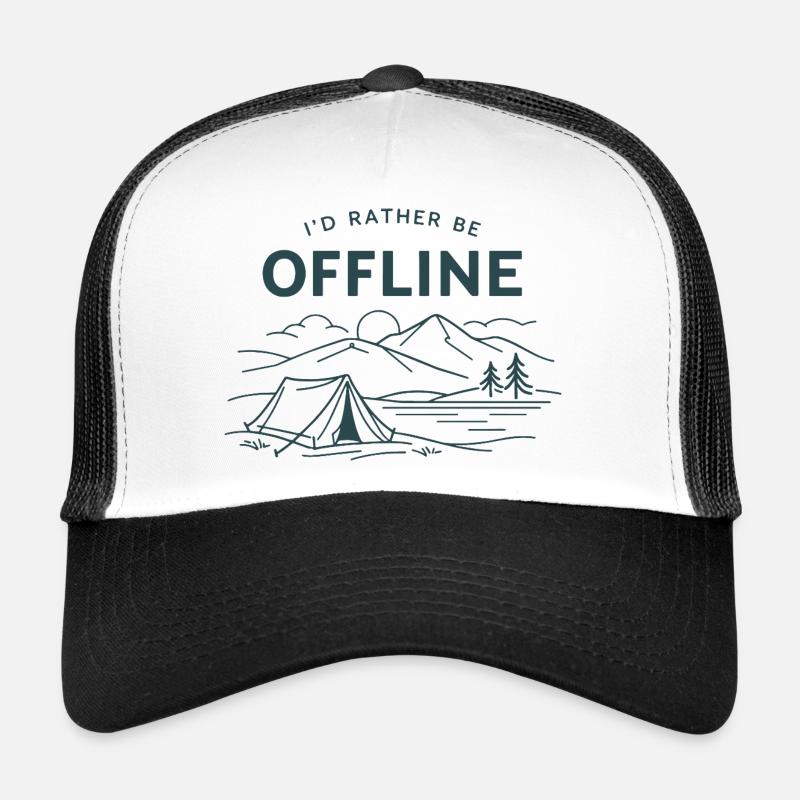 I'd rather be offline | Camping Outdoor Trucker Cap