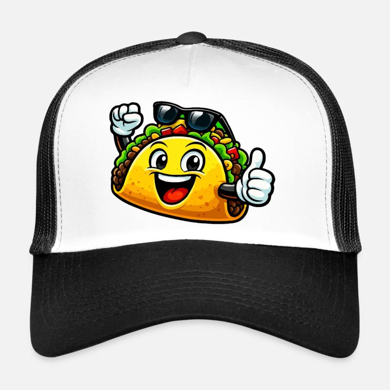 Taco joyeux avec lunettes de soleil Casquette trucker 