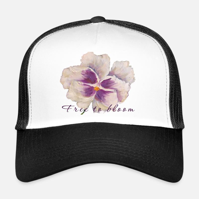 Peinture de fleurs en pensée blanche - Libre de fleurir Casquette trucker 
