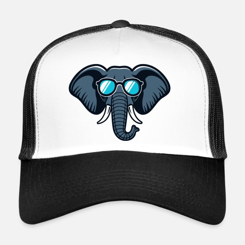 Elephant Retro Glasses Trucker Cap