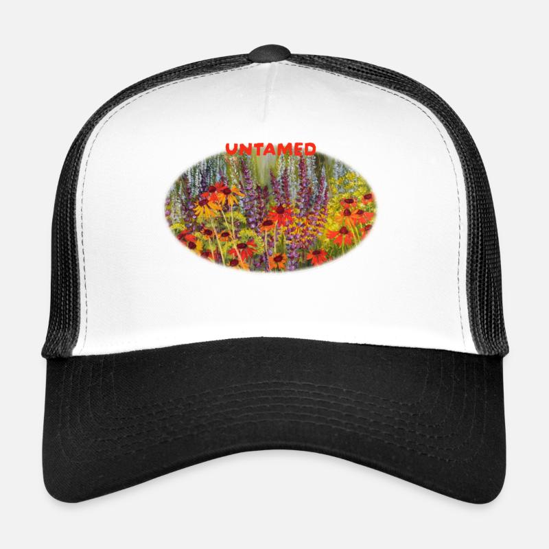 Ungezähmte – Lebendige Echinacea-Wildblumenwiese - Trucker Cap - Weiß/Schwarz