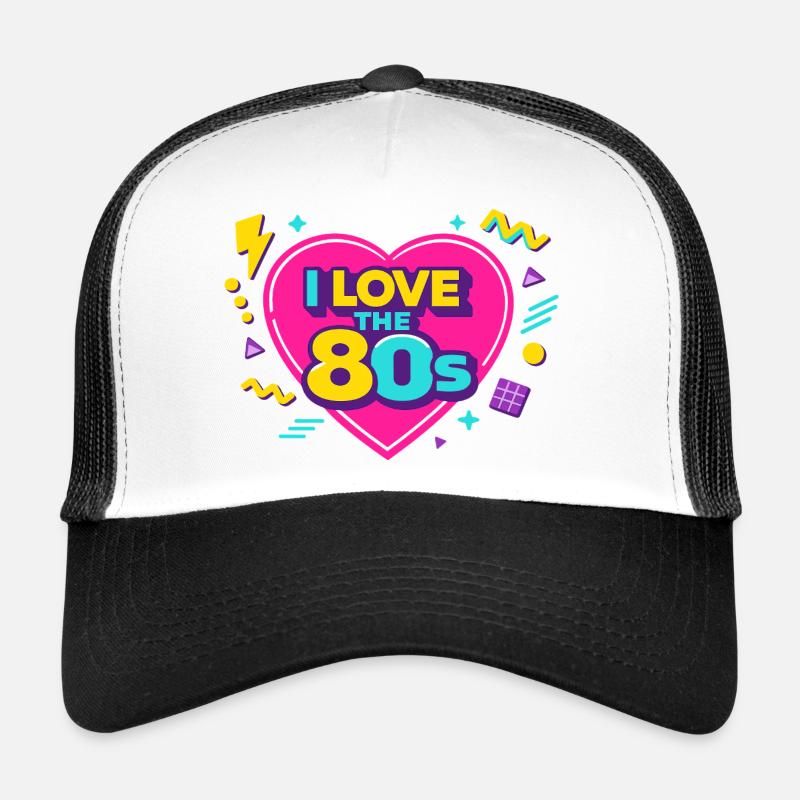 80er Retro Herz Neon Design Trucker Cap