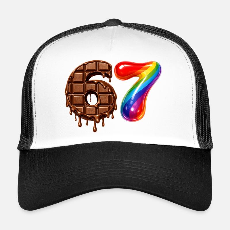 67 - 6 7 - Six Seven Meme - Chocolat Casquette trucker 