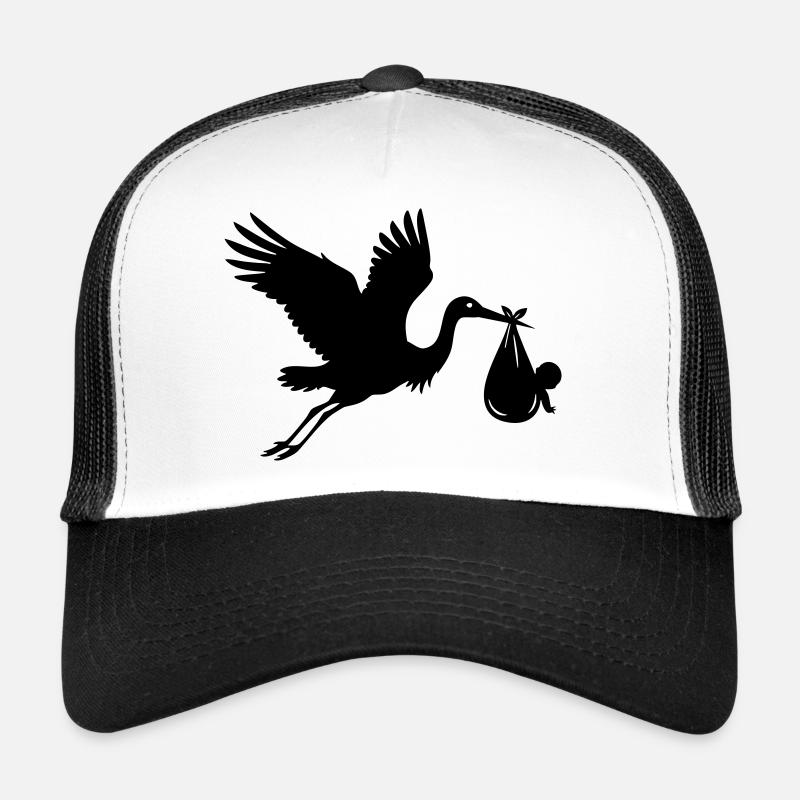 Storch mit Baby – Klapperstorch Motiv Trucker Cap