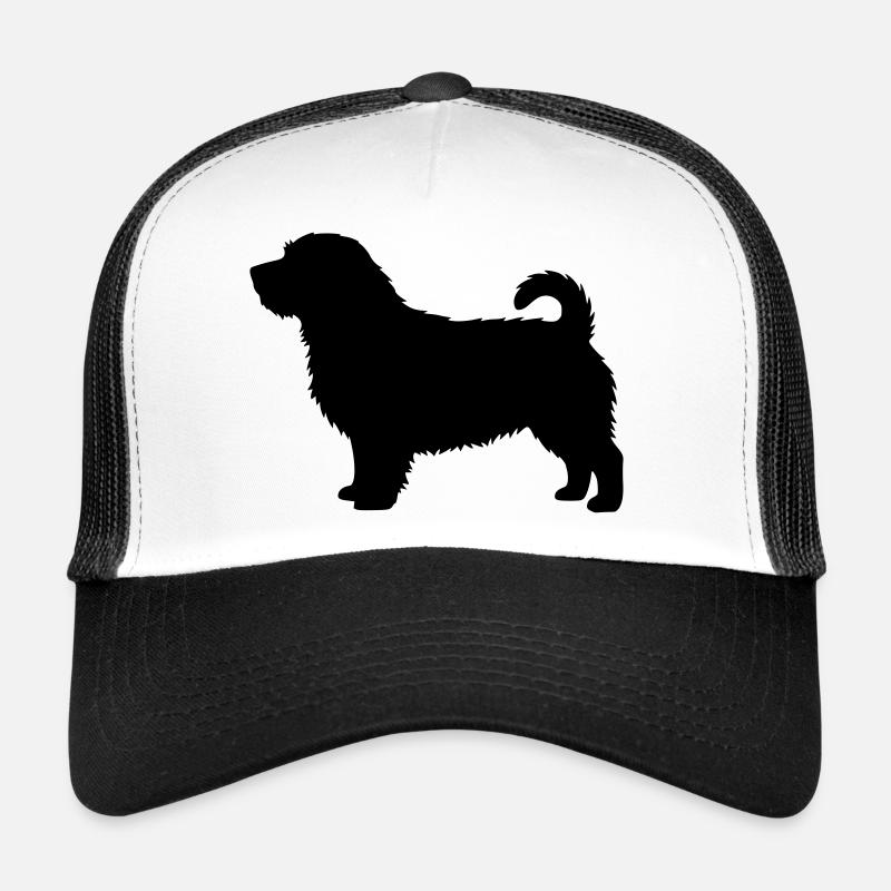 Silhouette du Norfolk Terrier - Casquette trucker - blanc/noir