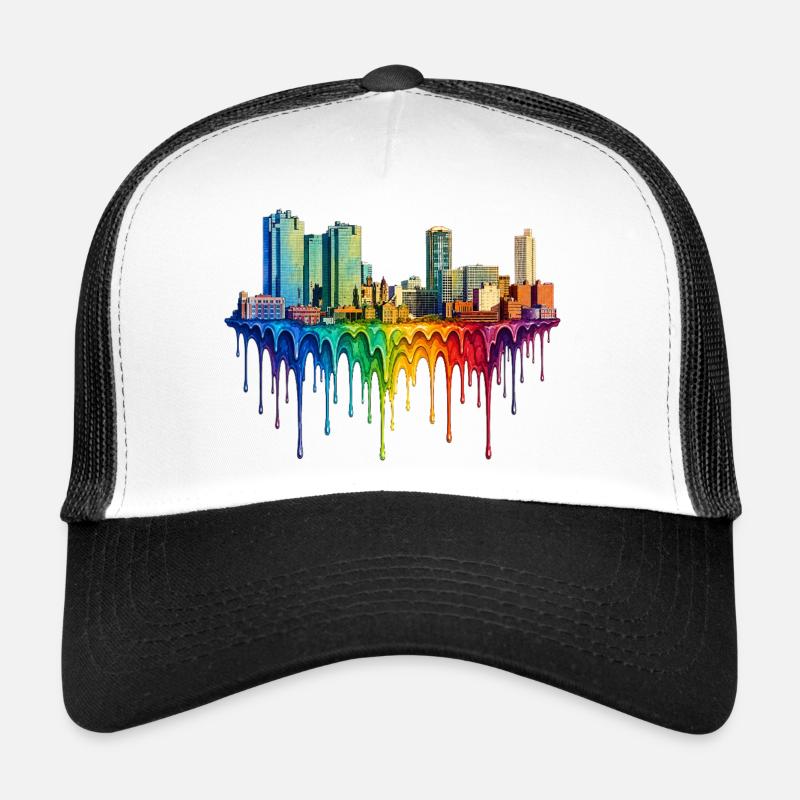 Fort Worth Texas Dripping Paint Trucker Cap