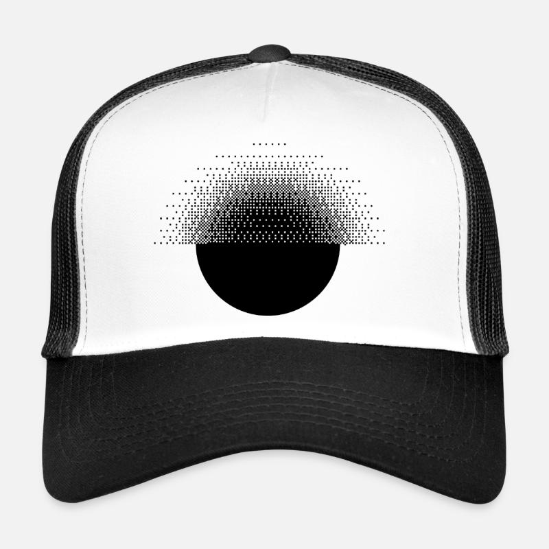 Conception bitmap de sunburst géométrique et pixelisé Casquette trucker 