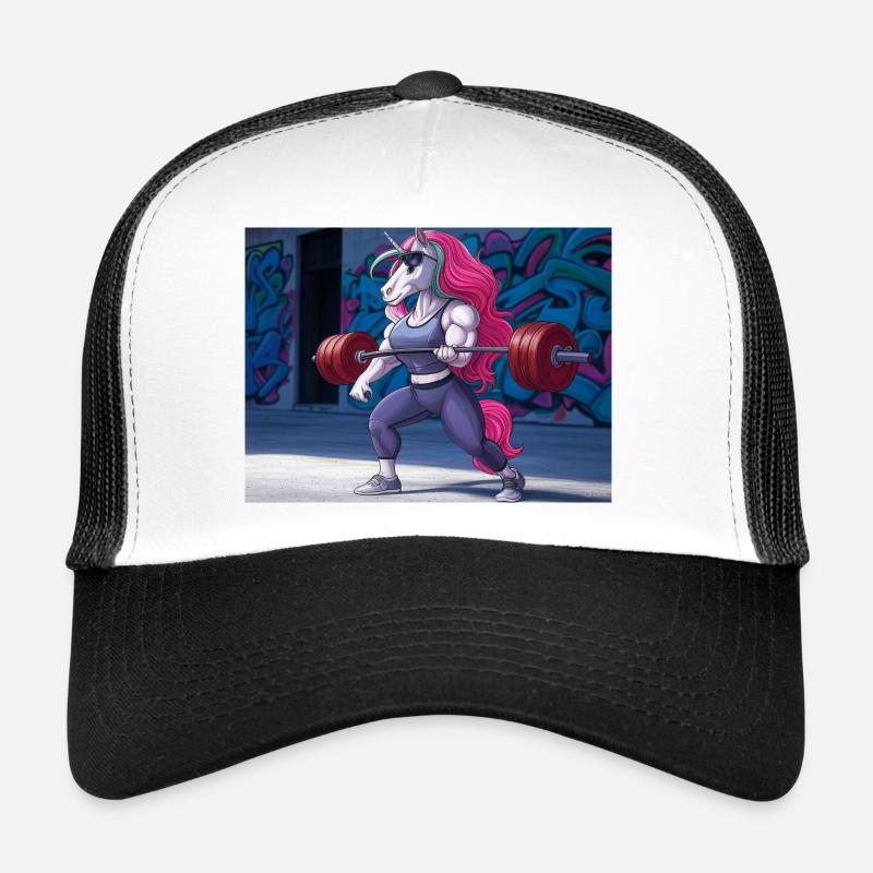 Powerful unicorn training - Trucker Cap - white/black