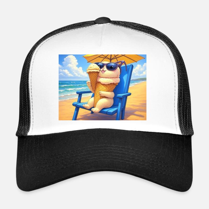 Strand Bunny Eiscreme Sonnenbrille - Casquette trucker - blanc/noir