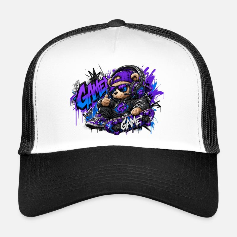 Game Bear Skate Graffiti - Trucker Cap - white/black