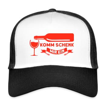 Wein Weinliebhaber Weintrinker Weinfest Geschenk - Trucker Cap - Weiß/Schwarz - Vorne
