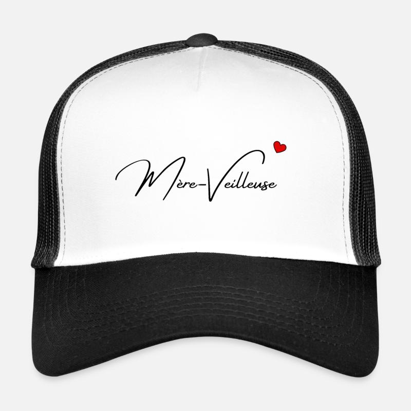 Mère-veilleuse - Casquette trucker  - blanc/noir