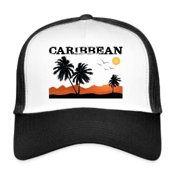 CARAÏBES - Casquette trucker  - blanc/noir - Devant
