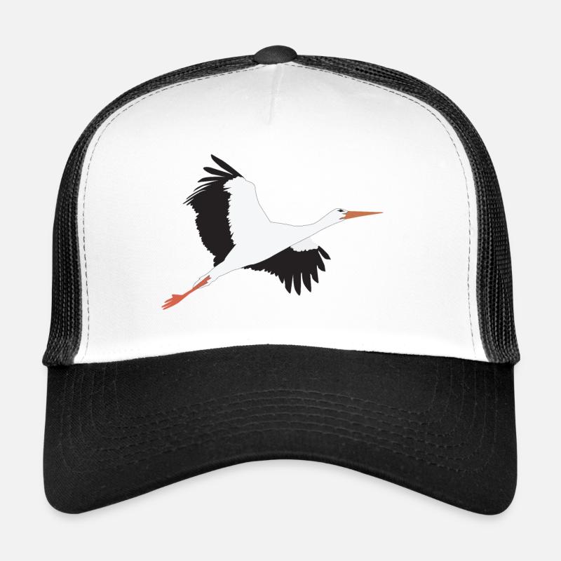 Stork flies up - Trucker Cap - white/black