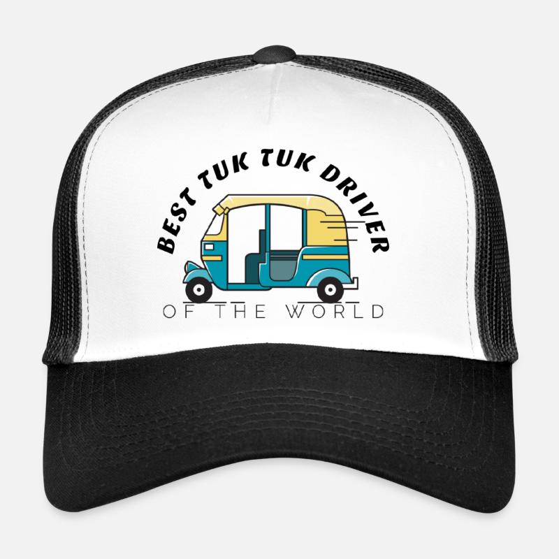 Drôle de conception de pousse-pousse, meilleur pilote de tuk tuk. Casquette trucker 