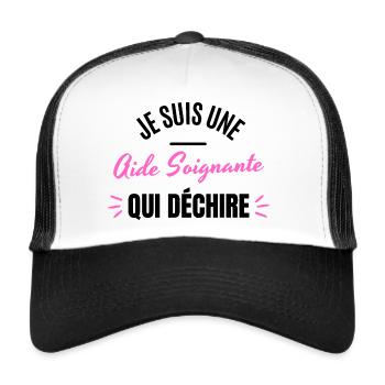JE SUIS UNE AIDE SOIGNANTE QUI DECHIRE - Casquette trucker  - blanc/noir - Devant
