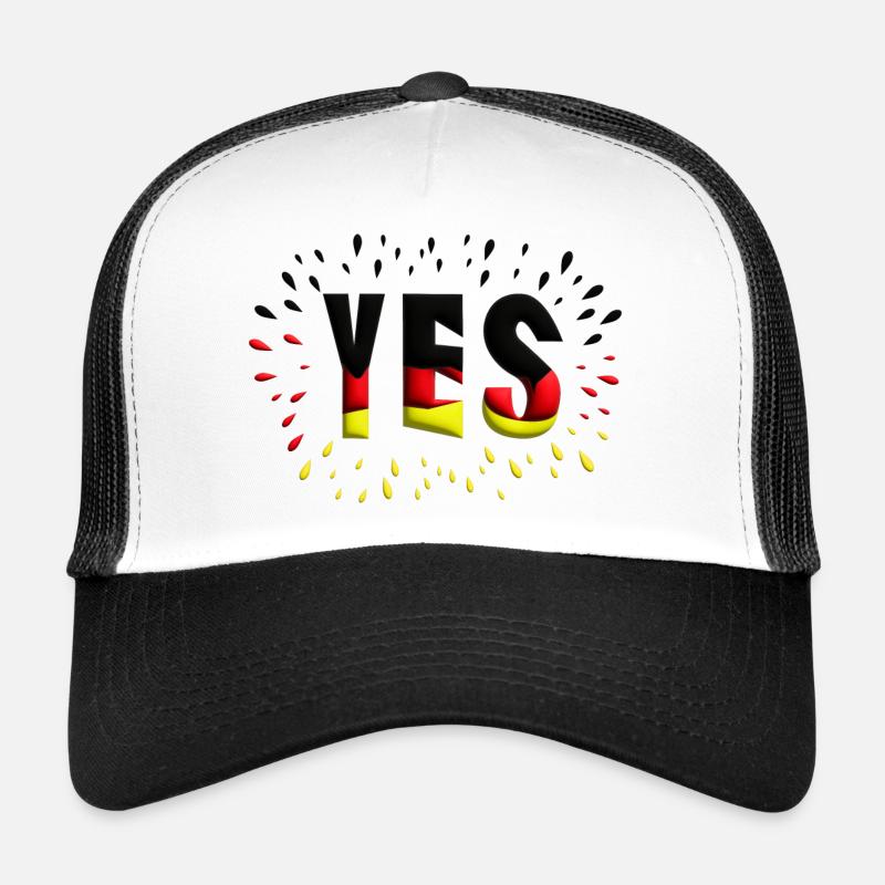 Deutschlandfarben cooler Hingucker mit Ja. - Trucker Cap - Weiß/Schwarz