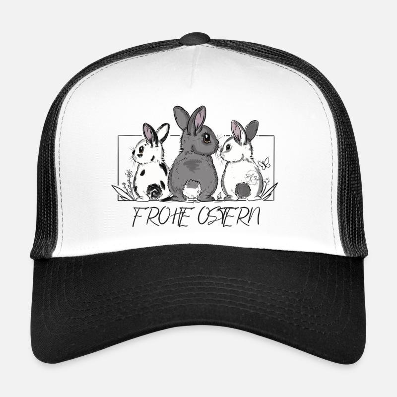 Cute bunny team with lettering Happy Easter Trucker Cap