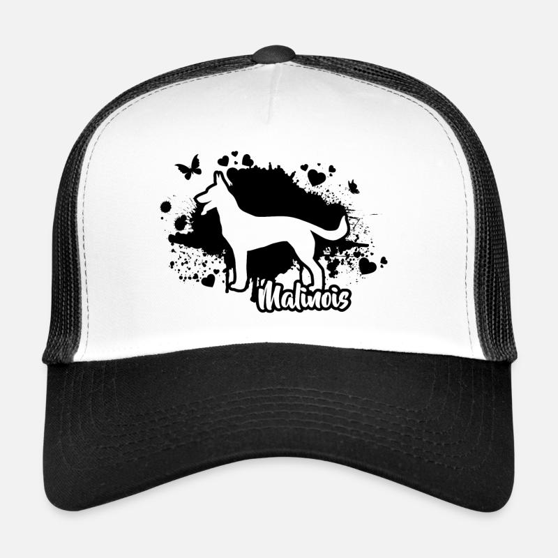 MALINOIS Hunde Mama Hund Wilsigns - Trucker Cap - Weiß/Schwarz