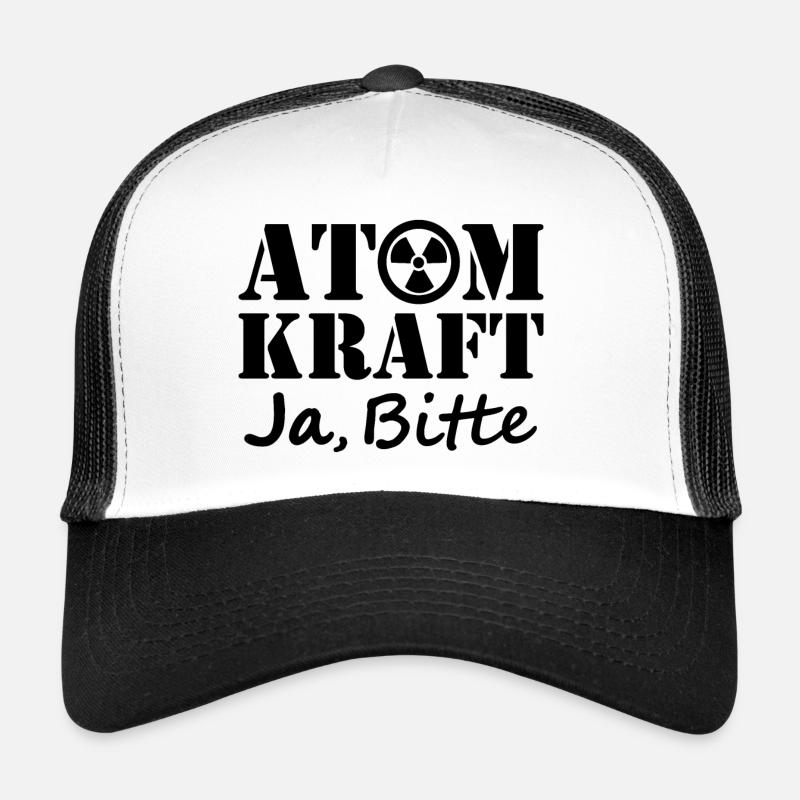 Atomkraft, Ja bitte, Ja zu Kernenergie - Trucker Cap - Weiß/Schwarz