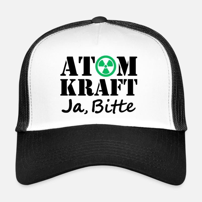 Atomkraft, Ja bitte, Ja zu Kernenergie - Trucker Cap - Weiß/Schwarz