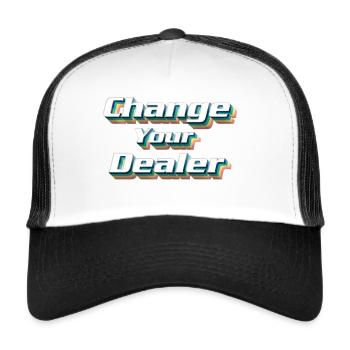 Fun T-shirt / CYD Change your Dealer - Trucker Cap - Weiß/Schwarz - Vorne