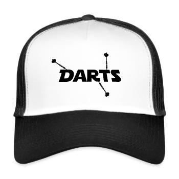 Darten Darts Dart - Trucker Cap - Weiß/Schwarz - Vorne