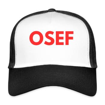 T-SHIRT OSEF RIEN A FAIRE BALEK - CADEAU HUMOUR - Casquette trucker  - blanc/noir - Devant