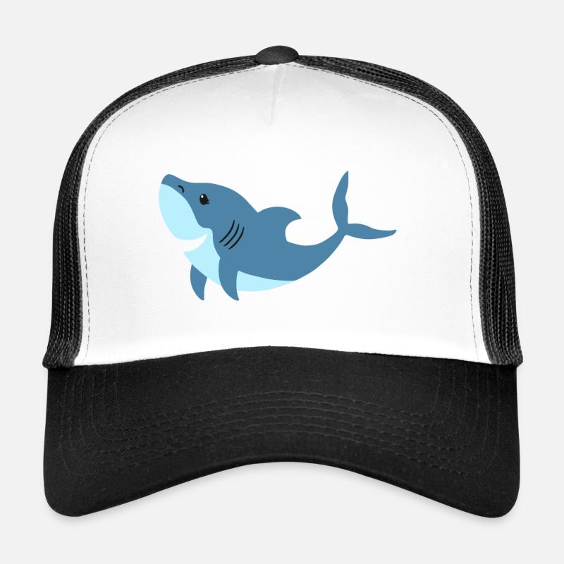 Requin - Casquette trucker  - blanc/noir