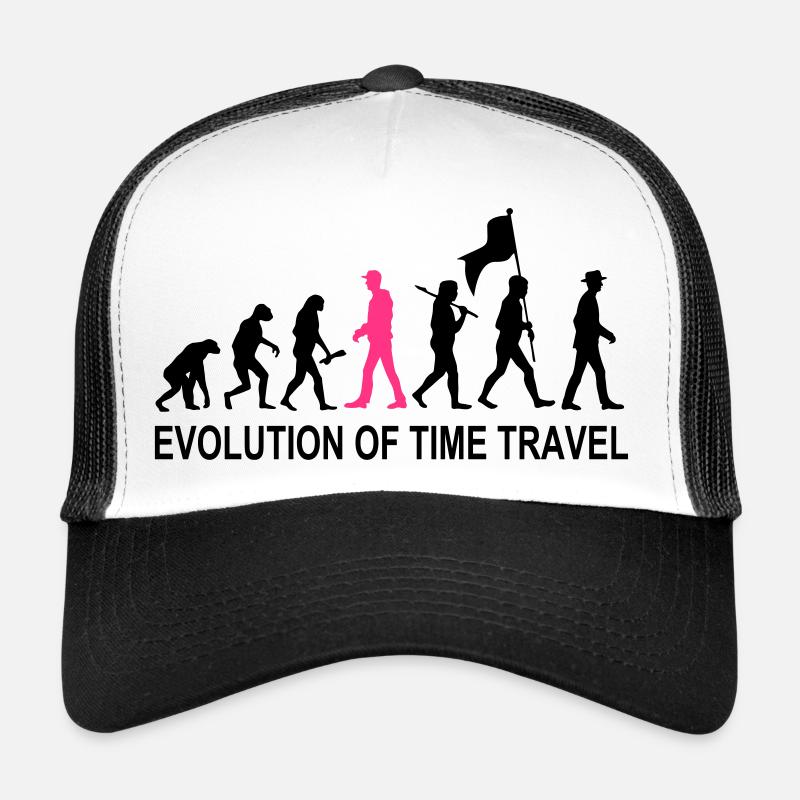 Evolution Time Travel 2C w. Text - Trucker Cap - Weiß/Schwarz